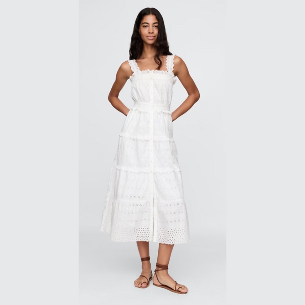 Gap × DÔEN Eyelet Midi Dress - NEW WITH TAGS